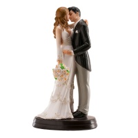 Figura para tarta de boda de novios beso apasionado - 17 cm