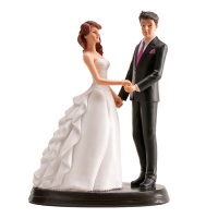 Figura para tarta de boda de novios cogidos de las manos - 20 cm