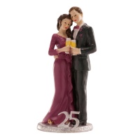 Figura para tarta de bodas de plata 25 aniversario - 20 cm