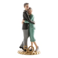 Figura para tarta de bodas de oro 50 aniversario - 20 cm