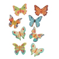 Obleas de mariposas de 5 x 4,5 cm - Dekora - 8 unidades