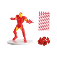 Figura para tarta de Iron Man con velas - 21 unidades
