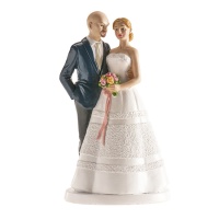 Figura para tarta de boda de novio y novia elegantes - 17 cm