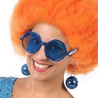 Gafas con pendientes disco de colores