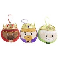 Peluches de Reyes Magos redondo de 10 cm - 3 unidades