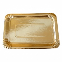 Bandeja de 19 x 12 cm doradas - 100 unidades