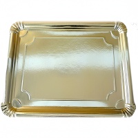 Bandeja de 36 x 28 cm doradas - 50 unidades