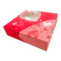 Caja de 30 x 30 x 8 cm para tarta de San Valentín