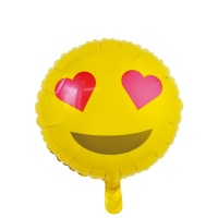 Globo de Emoticono corazones de 46 cm