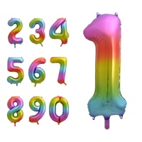 Globo de número arcoíris de 86 cm - Globos Nordic