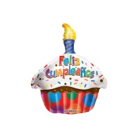 Globo de feliz cumpleaños con forma de tarta de 46 cm