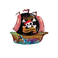 Globo silueta XL de Pirata con forma de Barco de 91,4 cm