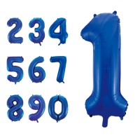 Globo de número gigante azul marino de 86 cm