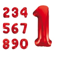 Globo de número rojo de 86 cm