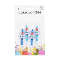 Velas azul de cohete de 6 cm - 4 unidades