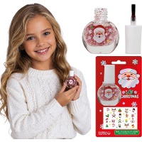 Esmalte de uñas infantil navideño Lil Xmas con pegatinas