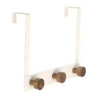 Perchero puerta 3 colgadores crema de acacia