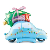 Globo de coche con regalos de Navidad de 1,02 x 1,07 cm - PartyDeco