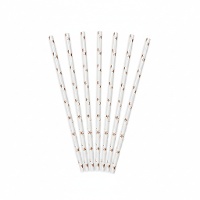 Pajitas de papel con estrellas - 10 unidades