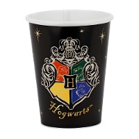 Vasos Harry Potter con escudo de Hogwarts - negro y dorado