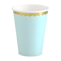 Vasos de 220 ml con cenefa dorada - 6 unidades
