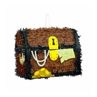 Piñata 3D de cofre Pirata de 26 x 30 x 22 cm
