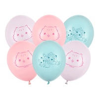 Globos de látex de Gabby casa de muñecas de 30 cm - 6 unidades