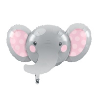 Globo silueta XL de Elephant Baby Girl de 62,4 x 92,9 cm - Creative Converting