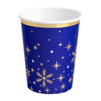 Vasos de Navidad azul noche de 270 ml - 6 unidades