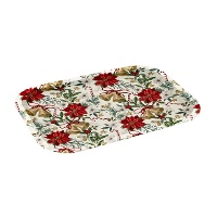 Bandeja de 40 x 28,5 cm de metal de flor de Navidad