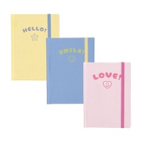 Libreta colores pastel con goma de 14,5 x 10,5 cm - 1 unidad