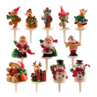 Picks de motivos navideños de 3 cm - Dekora - 144 unidades