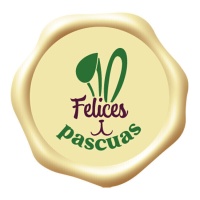 Letrero de chocolate blanco de Felices Pascuas - Dekora - 96 unidades