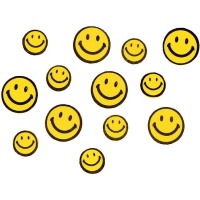 Pegatinas de caras sonrientes de goma eva - 60 unidades