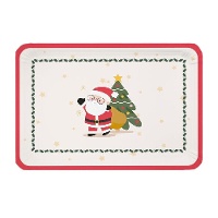 Bandejas de 34 x 25 cm de cartón de Papá Noel rojo y blanco - 2 unidades