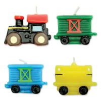 Velas de vagones de tren con varios diseños de 3,5 cm - PME - 4 unidades