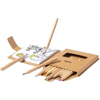 Set para colorear con hojas y lápices de colores