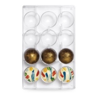 Molde para esferas de chocolate de 27,5 x 17,5 cm - Decora - 12 cavidades