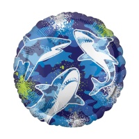 Globo de tiburones azul de 43 cm - Anagram