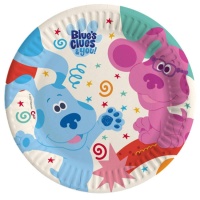 Platos de Blue's Clues de cartón compostable de 23 cm - 8 unidades