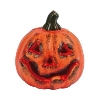 Calabaza con sonrisa siniestra con luz de 17 cm