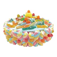 Tarta de chuches de nubes colorida de 700 gr