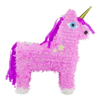 Piñata de unicornio rosa 3D de 55 x 42 cm
