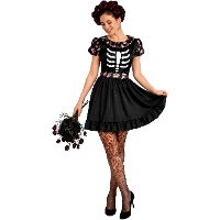 Disfraz de Catrina negro para adulta