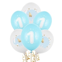 Globos de látex de primer cumpleaños Elephant Baby de 30 cm - PartyDeco - 50 unidades
