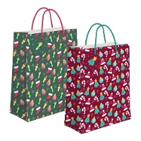 Bolsa regalo de 32 x 26 x 10 cm de Navidad figuritas - 1 unidad