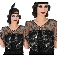 Toquilla transparente con lentejuelas para mujer