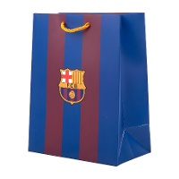 Bolsa regalo de 40 x 30 x 12 cm con franjas blaugranas
