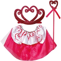 Conjunto de princesa rosa con diadema, falda y varita