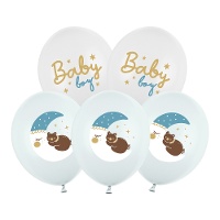 Globos de látex de Baby luna de 30 cm - 6 unidades